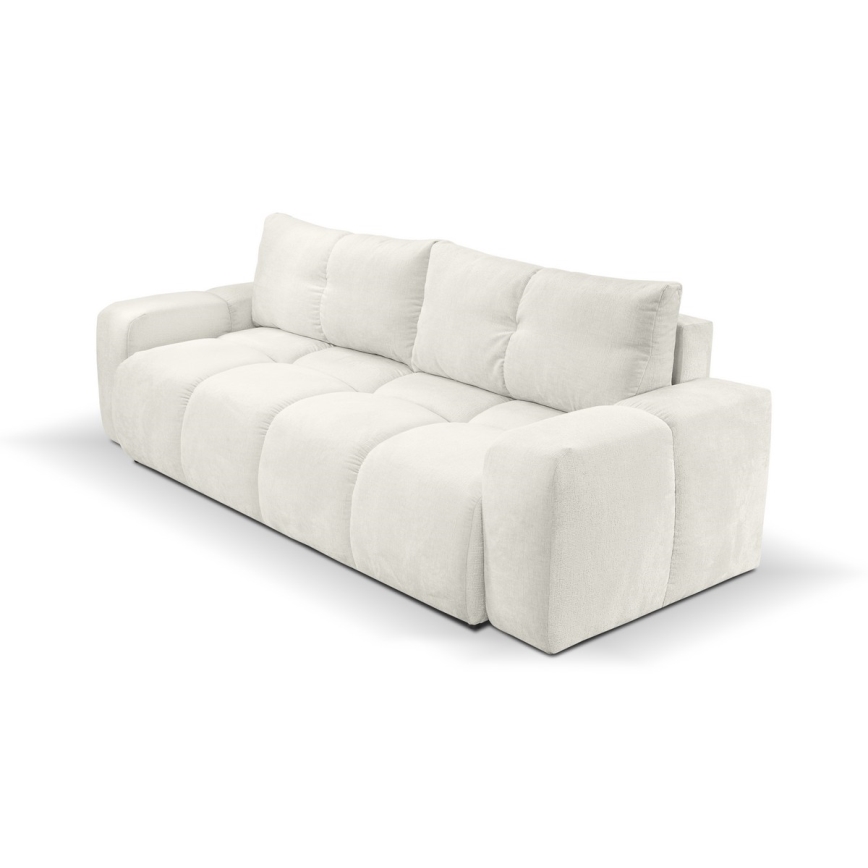 Sofa trois places pliable et rembourré avec un espace de stockage ALMADA beige