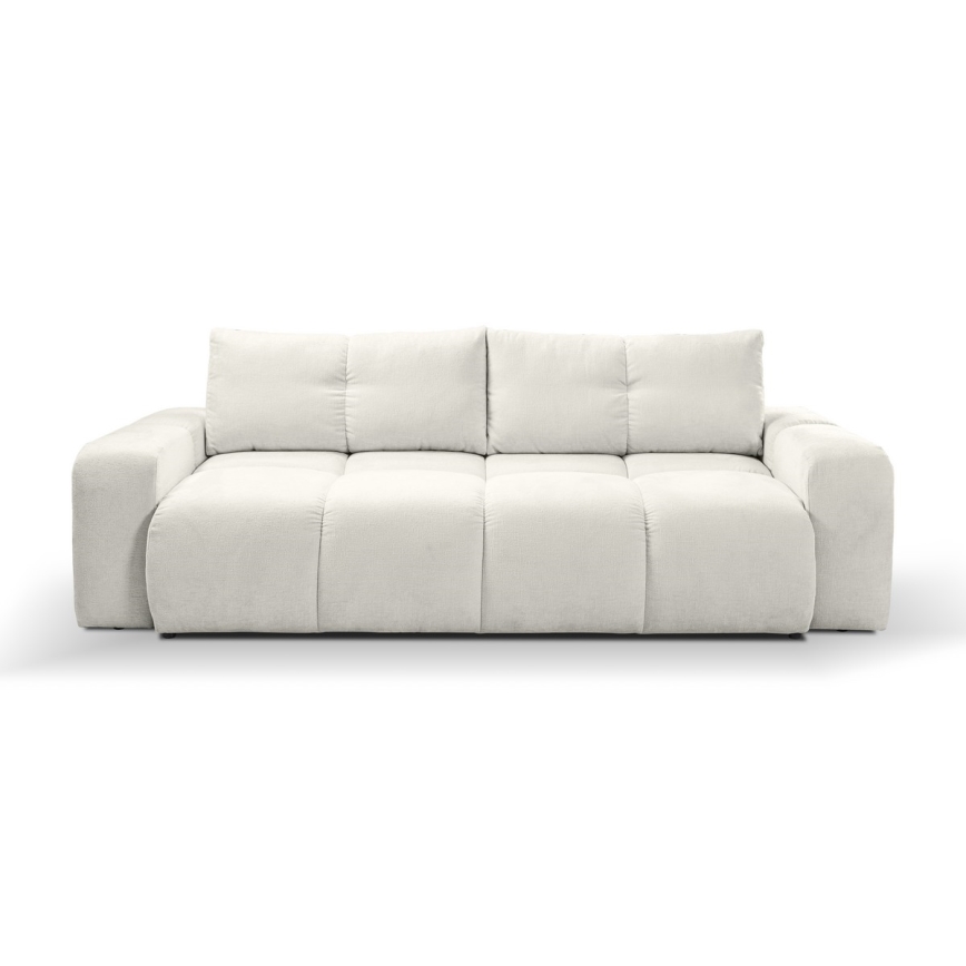 Sofa trois places pliable et rembourré avec un espace de stockage ALMADA beige