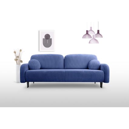 Sofa trois places pliable et rembourré CLOUDY bleu