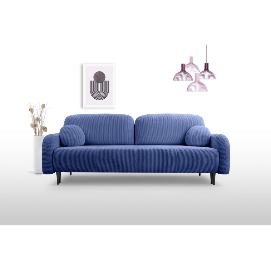 Sofa trois places pliable et rembourré CLOUDY bleu