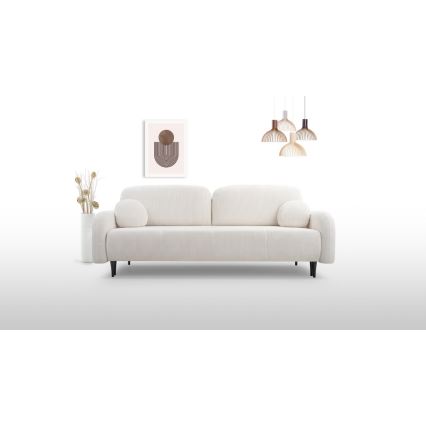 Sofa trois places pliable et rembourré CLOUDY crème