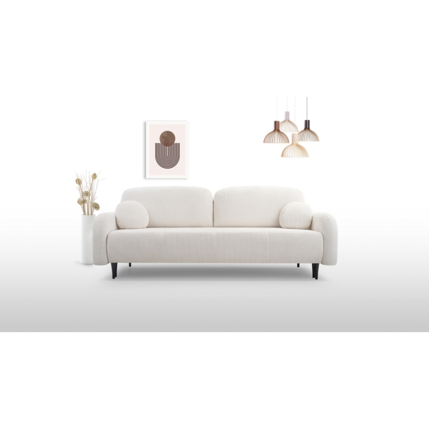 Sofa trois places pliable et rembourré CLOUDY crème