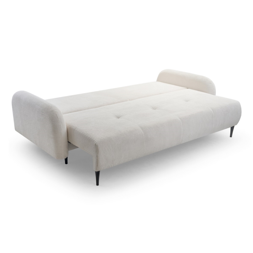Sofa trois places pliable et rembourré CLOUDY crème
