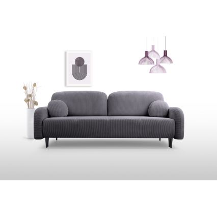 Sofa trois places pliable et rembourré CLOUDY gris
