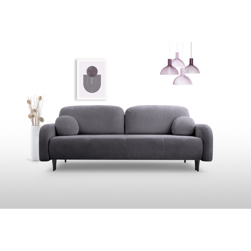 Sofa trois places pliable et rembourré CLOUDY gris