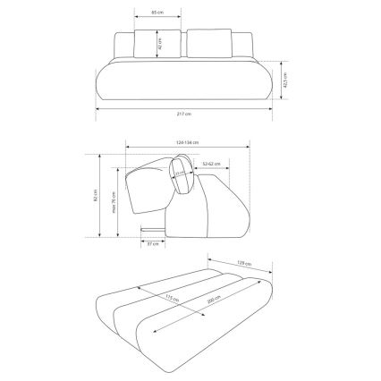 Sofa trois places pliable FANO marron