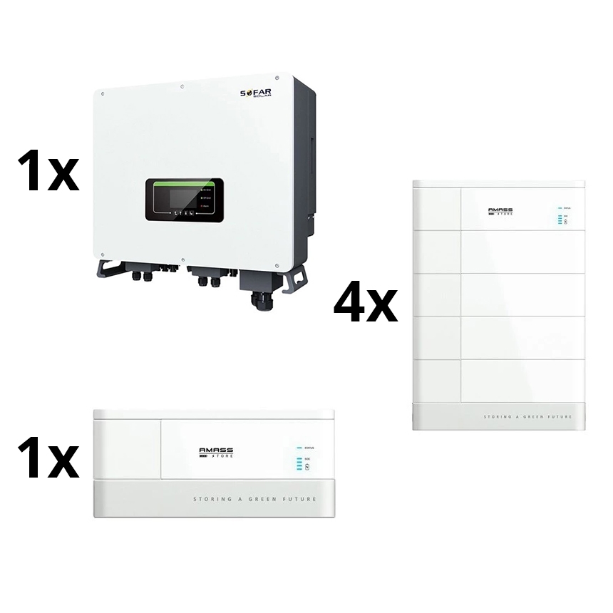 Sol.kit : SOFAR Convertisseur solaire 10kW+module batterie AMASSTORE 10,24kWh avec socle