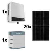 Solar kit GOODWE - 8kWp JINKO + 8kW GOODWE hybride omzetter 3f +10,65kWh batterij PYLONTECH