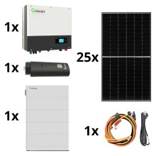 Solar kit GROWATT: 10kWp JINKO + hybride omzetter 3p + 10,24 kWh batterij