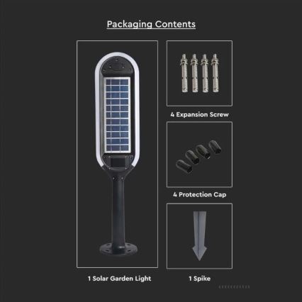 Solar LED Lamp met Sensor BOLLARD LED/5W/5,5V IP65 3000K