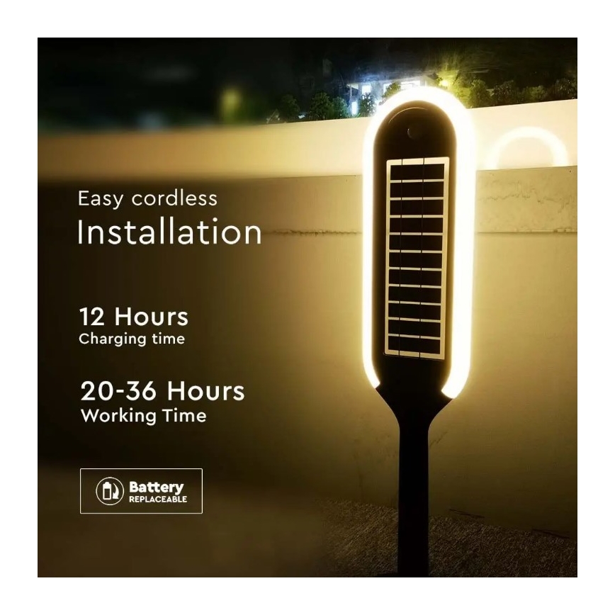 Solar LED Lamp met Sensor BOLLARD LED/5W/5,5V IP65 3000K