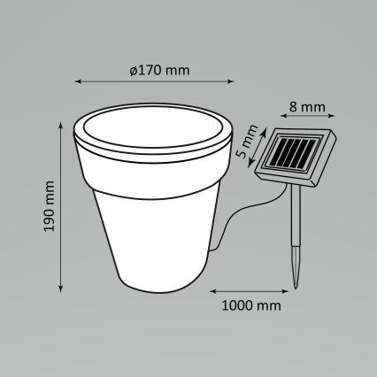 Solar LED Lamp POT LED/1,2V IP44