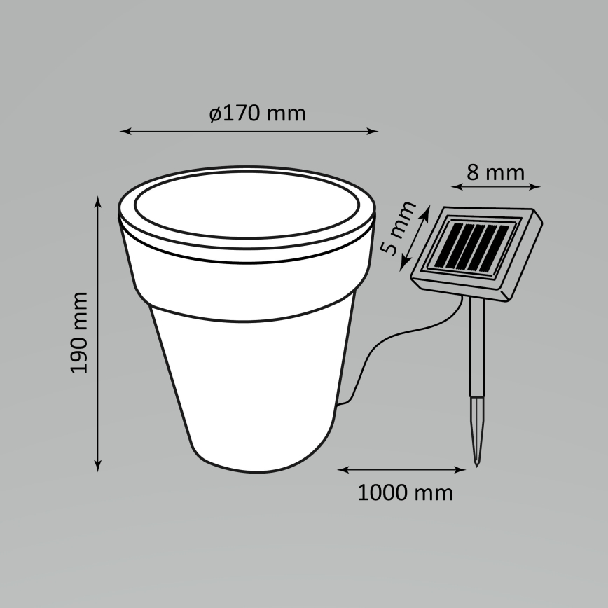 Solar LED Lamp POT LED/1,2V IP44