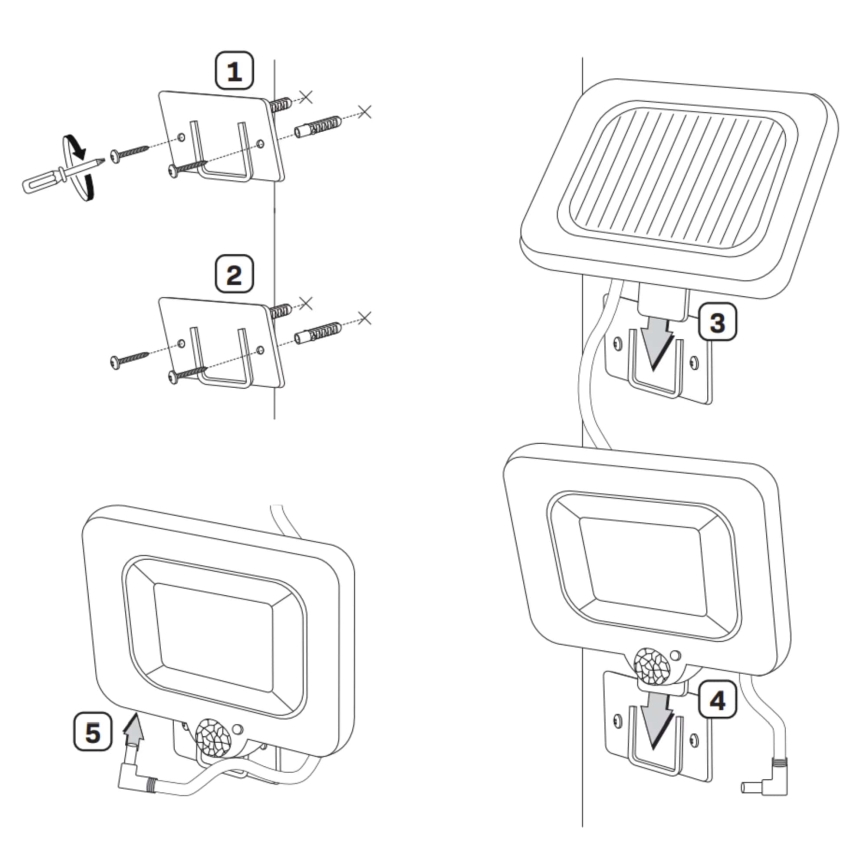 Solar LED Schijnwerper met Sensor DUO LED/1W/3,7V 1200 mAh IP44