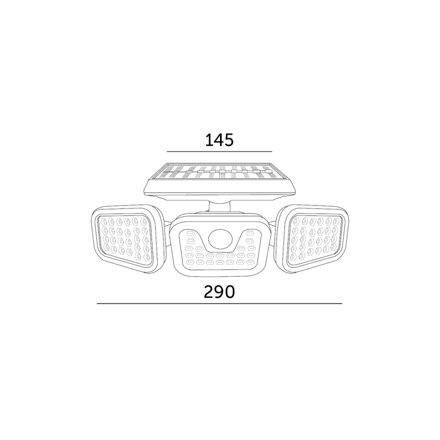 Solar LED Schijnwerper met Sensor LED/1,5W/3,7V 6000K IP44 2400 mAh