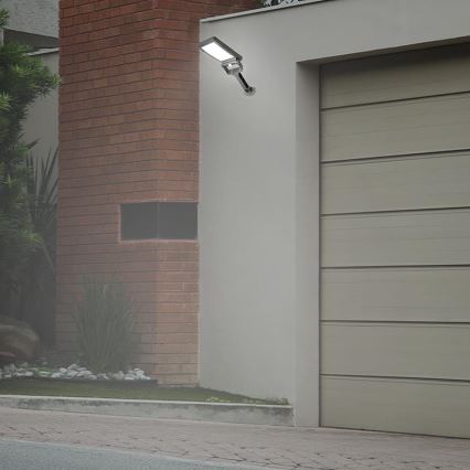 Solar LED Schijnwerper met Sensor LED/5W/3,7V 4000K 1500 mAh IP54 zwart