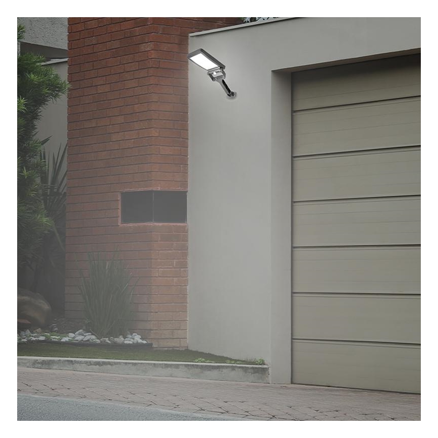 Solar LED Schijnwerper met Sensor LED/5W/3,7V 4000K 1500 mAh IP54 zwart