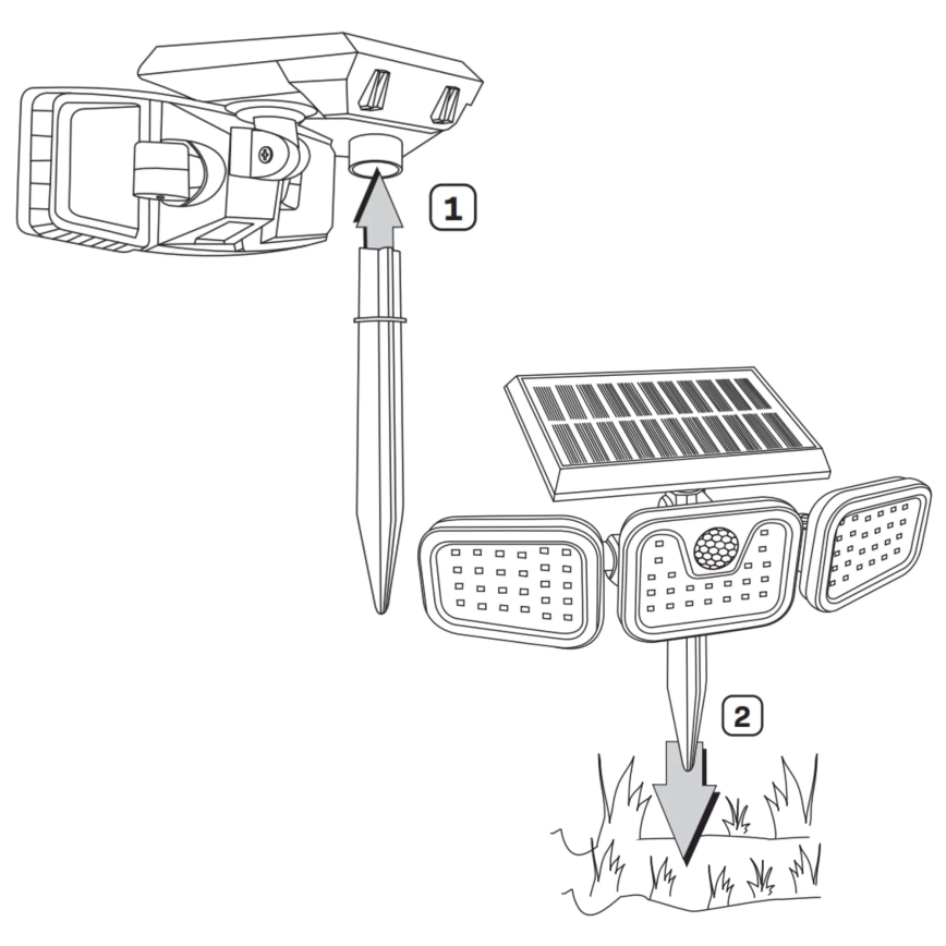 Solar LED Schijnwerper met Sensor TRIO LED/0,6W/3,7V 1200 mAh IP44