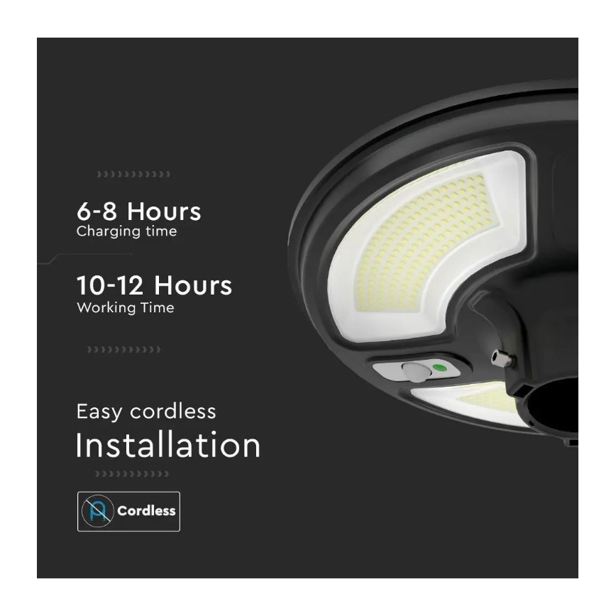 Solar LED Straatlamp met sensor LED/10W/3,2V 6500K IP65 25000 mAh + afstandsbediening