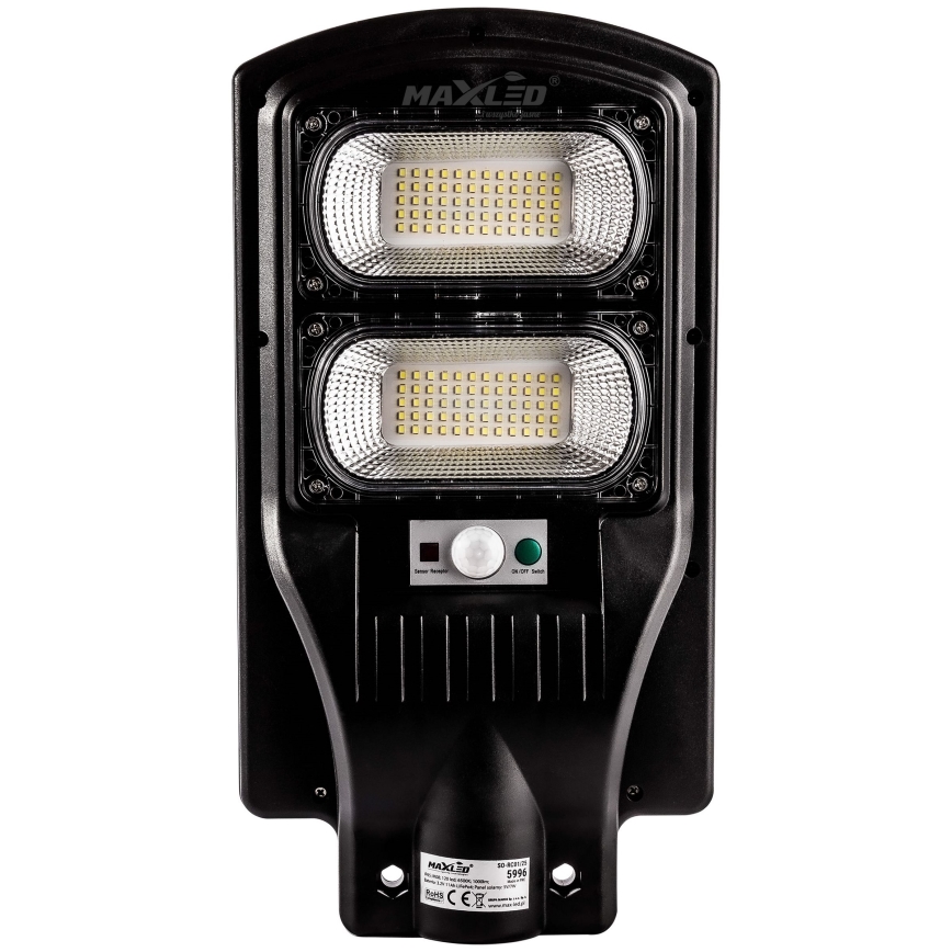 LED Dimbare zonne-straatlantaarn met sensor LED/120W/6V 6500K IP65 zwart + afstandsbediening