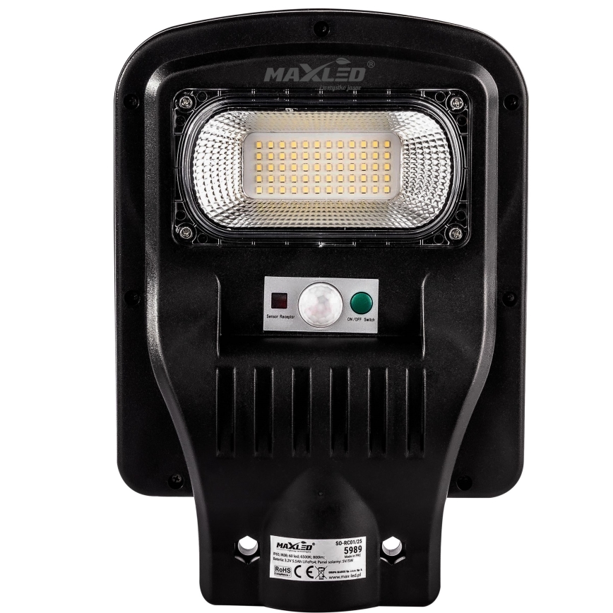 LED Dimbare zonne-straatlantaarn met sensor LED/150W/6V 6500K IP65 zwart + afstandsbediening