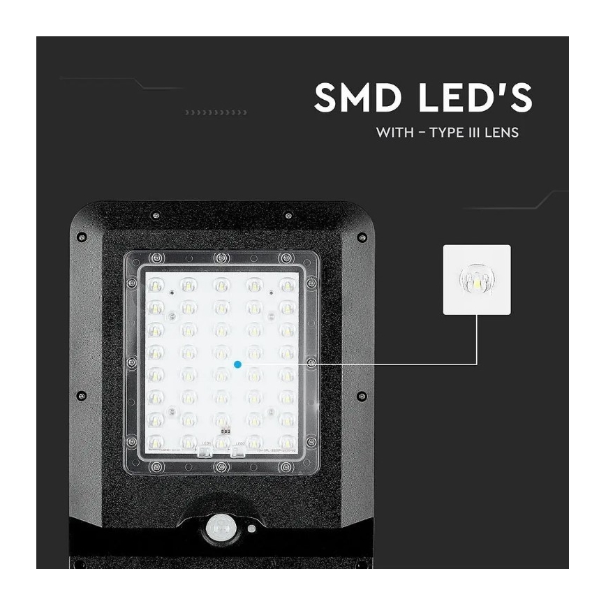 Solar LED Straatlamp met sensor LED/15W/7,4V 4000K IP65 10800 mAh
