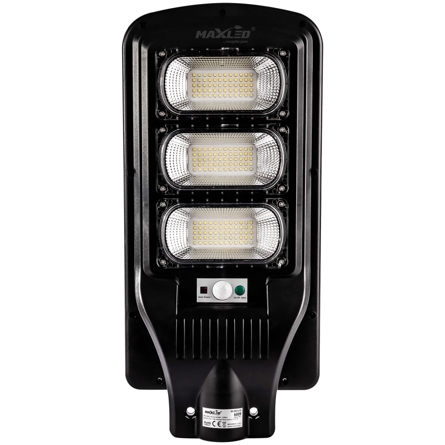 LED Dimbare zonne-straatlantaarn met sensor LED/180W/6V 6500K IP65 zwart + afstandsbediening