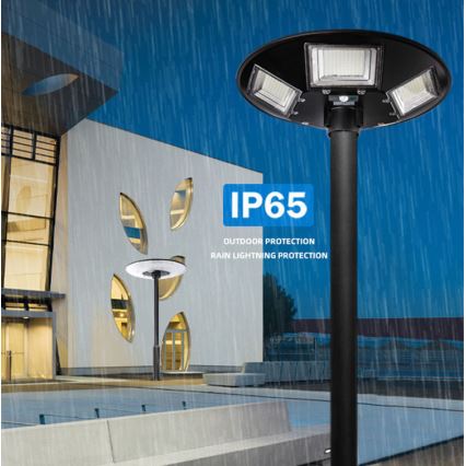 LED Dimbare zonne-straatlantaarn met sensor LED/22W/6V 18000 mAh 6500K IP65 zwart + afstandsbediening