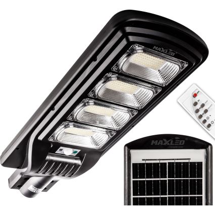 LED Dimbare zonne-straatlantaarn met sensor LED/240W/6V 6500K IP65 zwart + afstandsbediening