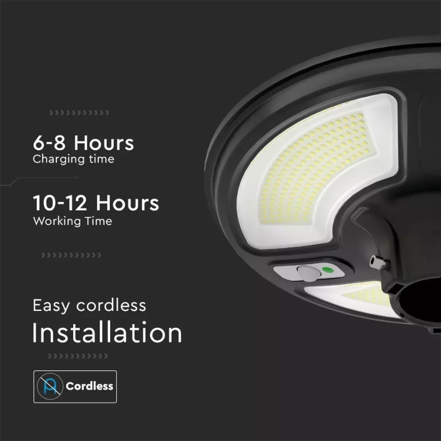 Solar LED Straatlamp met sensor LED/7,5W/3,2V IP65 4000K 15000 mAh + afstandsbediening