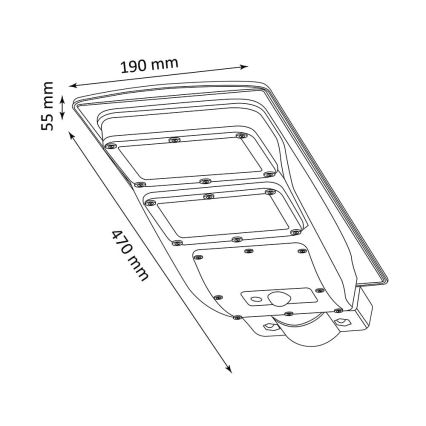 Solar LED Straatlamp met sensor STREET 2xLED/6W/3,2V 12000 mAh IP65 + afstandsbediening