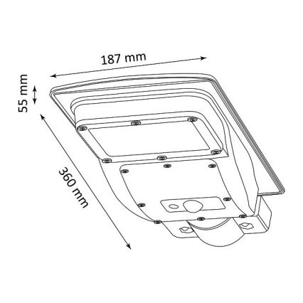 Solar LED Straatlamp met sensor STREET LED/3W/3,2V 5000 mAh IP65 + afstandsbediening