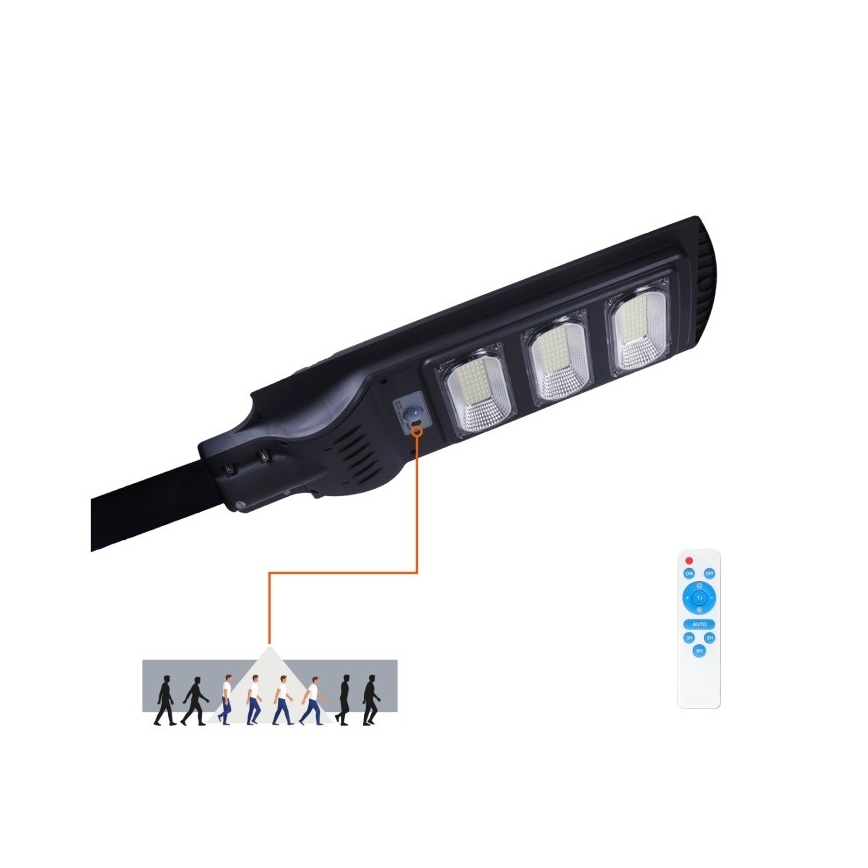 LED Dimbare zonne-straatlantaarn met bewegings- en schemersensor URBI LED/8W/3,2V 6500K IP54 10000 mAh + afstandsbediening
