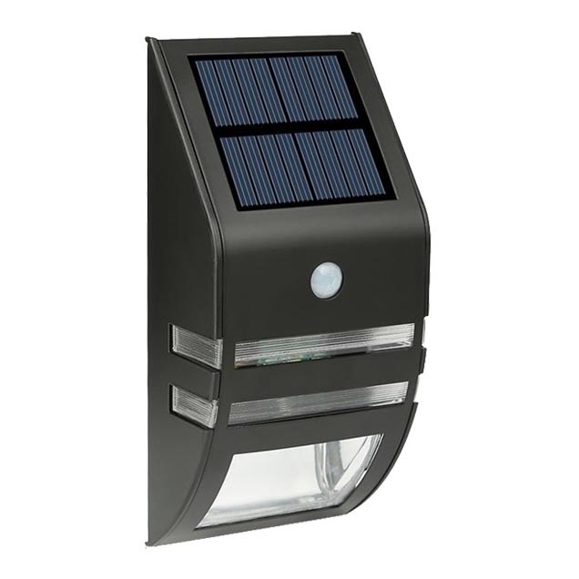 Solar LED Wand Lamp met Sensor LED/3,7V IP44 zwart