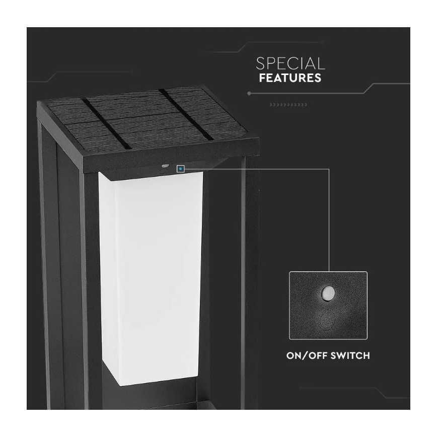 Solar LED Wand Lamp met Sensor SAMSUNG CHIP LED/2W/3,7V IP65