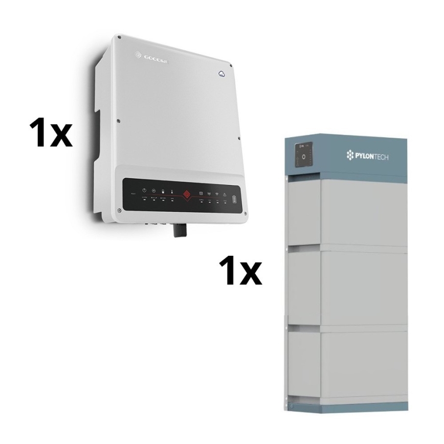 Solar set  GOODWE-8kW GOODWE hybride omvormer 3p+10,65 kWh batterij PYLONTECH H2