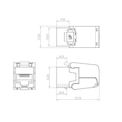 Solarix - Zelftappende keystone CAT5E UTP