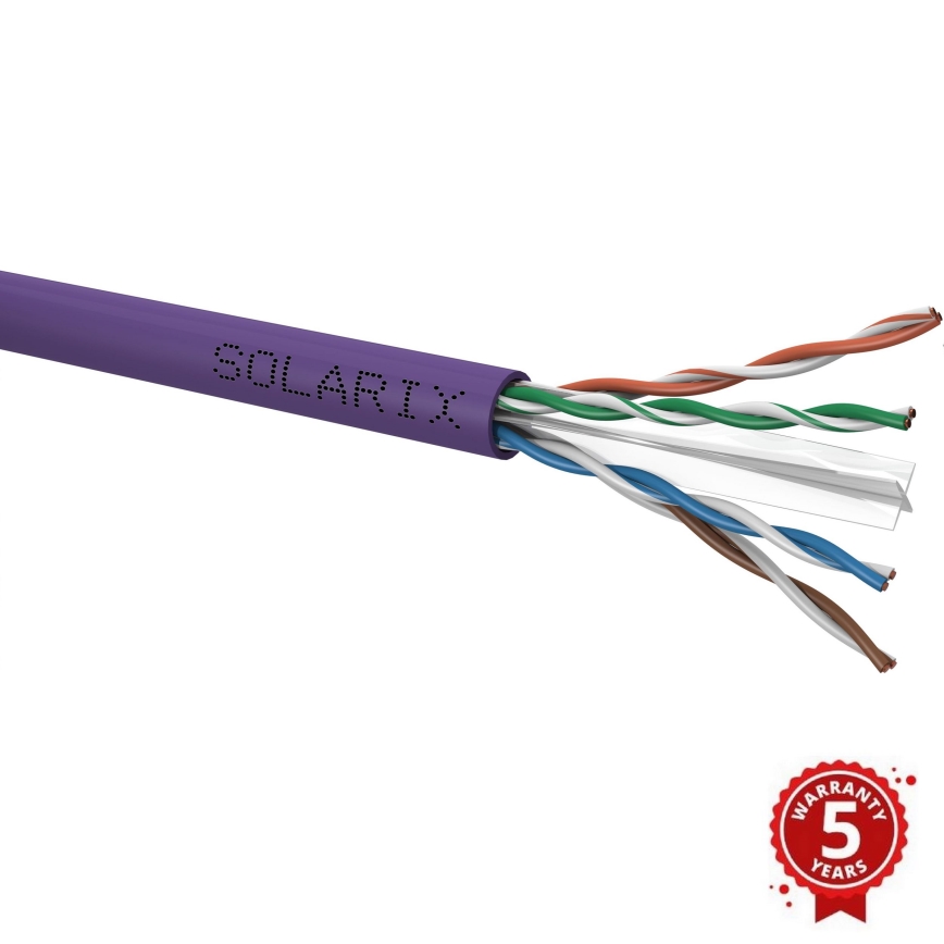 Solarix 26100021 - Câble de branchement CAT6 UTP LSOH Dca-s2,d2,a1 305m/box