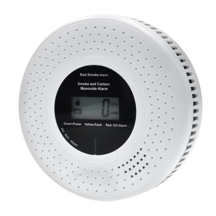 Rook- en koolmonoxidedetector met LCD-display 2xAA