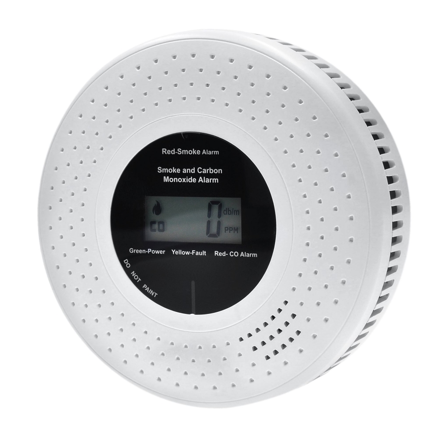 Rook- en koolmonoxidedetector met LCD-display 2xAA