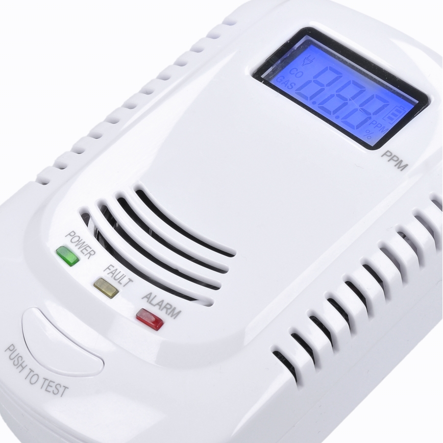 Koolmonoxide- en brandbare gasdetector 230V