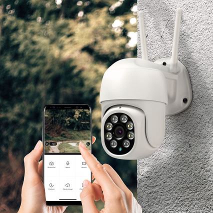 Caméra extérieure avec capteur, IP65, Wi‑Fi, compatible Tuya
