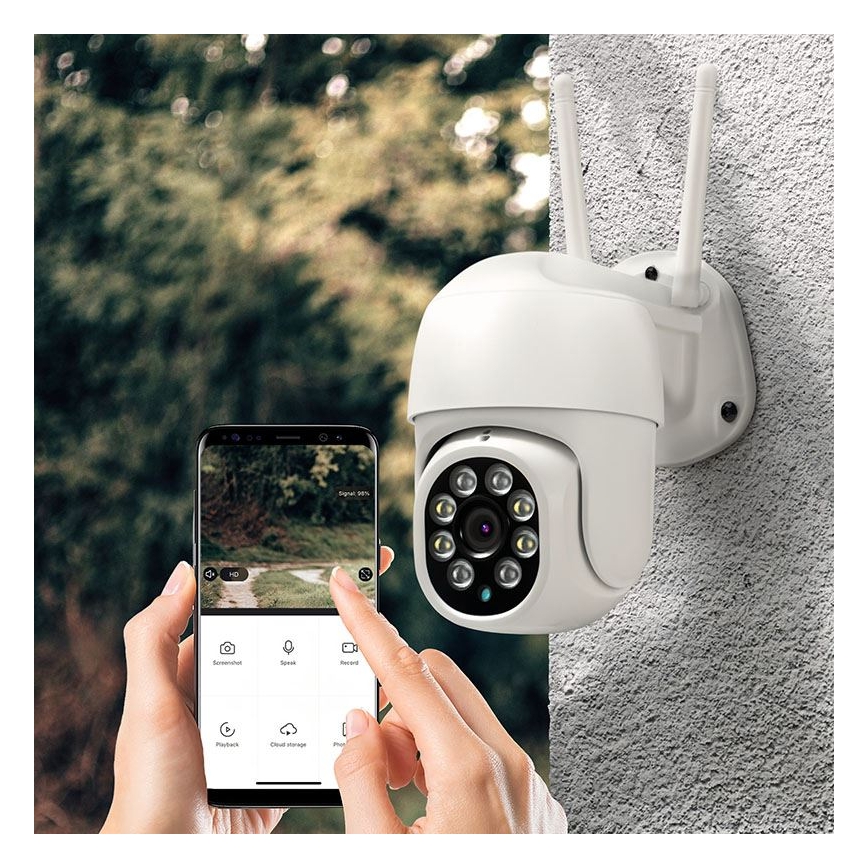 Caméra extérieure avec capteur, IP65, Wi‑Fi, compatible Tuya