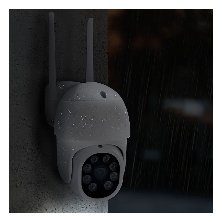 Caméra extérieure avec capteur, IP65, Wi‑Fi, compatible Tuya