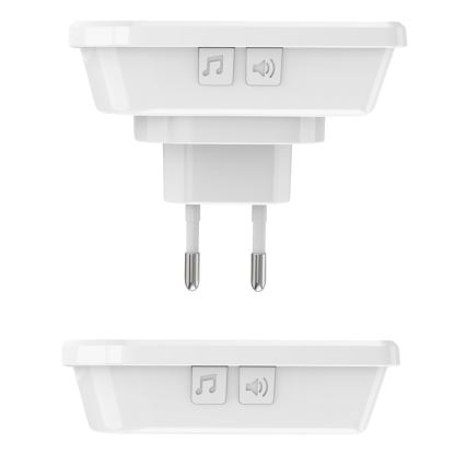 LOT x2 Sonnette sans fil 230V/3xAAA IP56 blanc