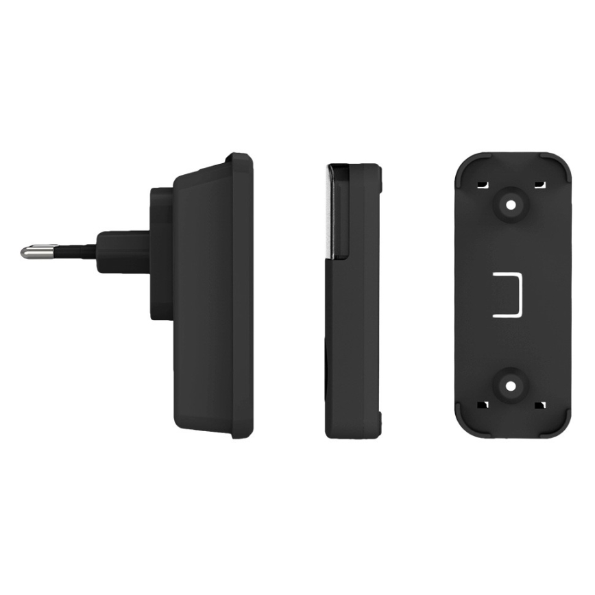 Draadloze deurbel met stekker 230V IP56 zwart