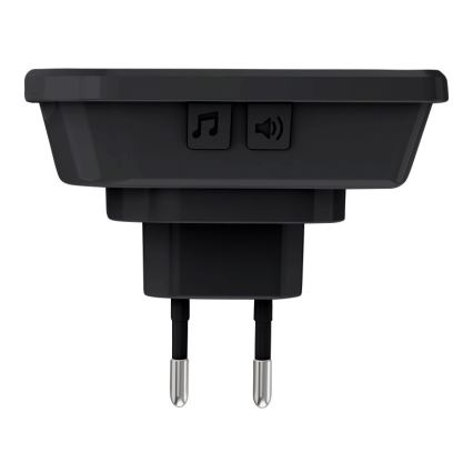 Draadloze deurbel met stekker 230V IP56 zwart