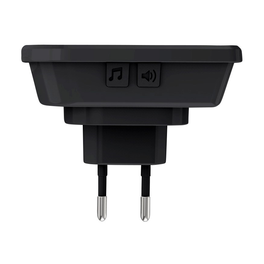 Draadloze deurbel met stekker 230V IP56 zwart