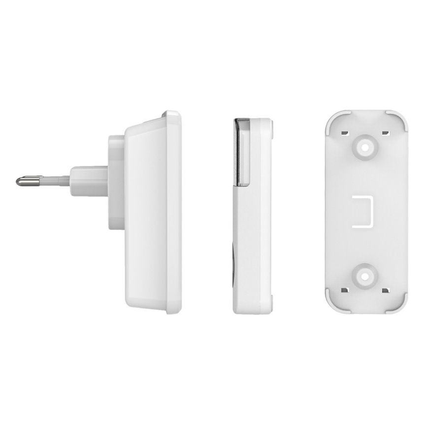 SET 2x Draadloze Stopcontact Deurbel 230V IP56 wit