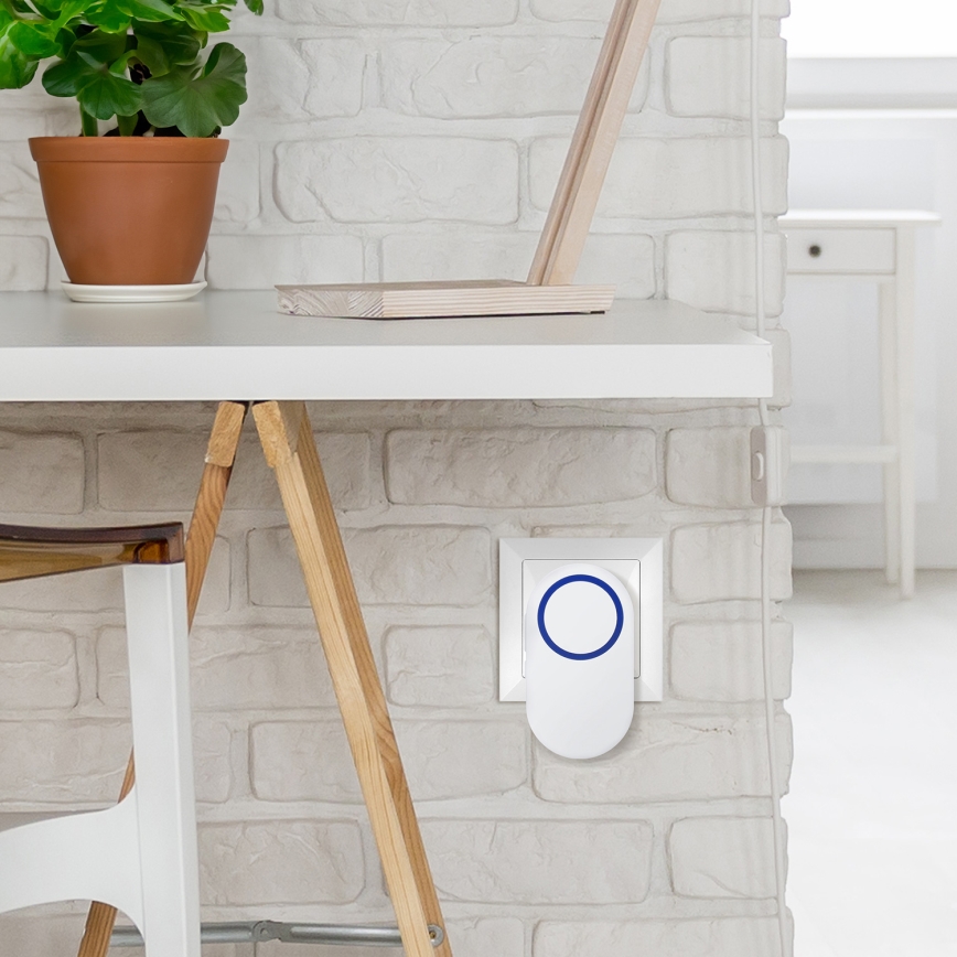 Draadloze deurbel met stekker 230V IP56 wit